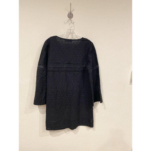 Vineyard Vines Dress Womens Medium Black Eyelet Tunic Cover Up Boho Crochet - Picture 4 of 4